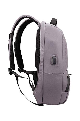 Bestlife Mochila Antirrobo de la Serie Neoton. Capacidad de 23 litros. Compartimento para portátil de 16" y tablet. Dispone de cargador USB. Color Gris