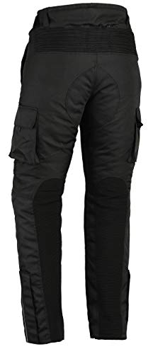 Bikers Gear Australia Pantalon Moto imperméable Style Cargo - Cordura/élasthanne - renforts certifés CE-1621-1 - Noir - 2XL - 38"/96 cm Longeur de Jambe 32"/81 cm