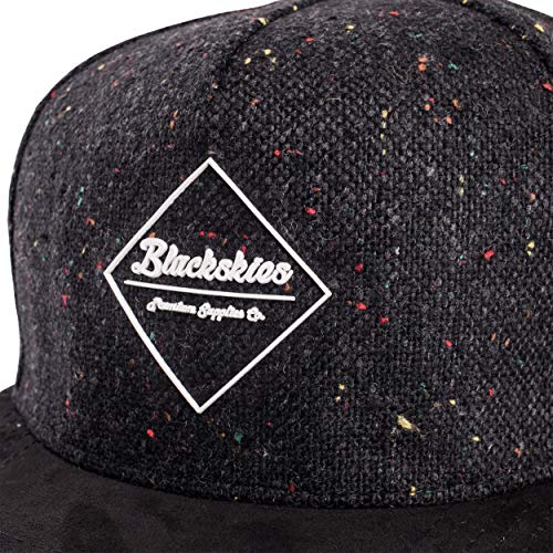 Blackskies Hades Snapback Cap | Hombres Mujeres Umbrella Premium Béisbol Cap Wool - Negro