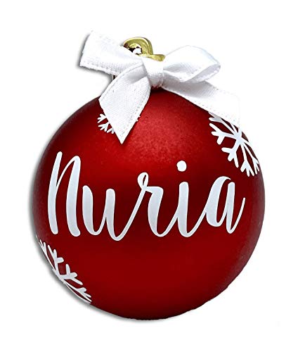 Bolas de Navidad Personalizadas Rojas Nombre Pack 4 Decoración Árbol de Navidad Regalo