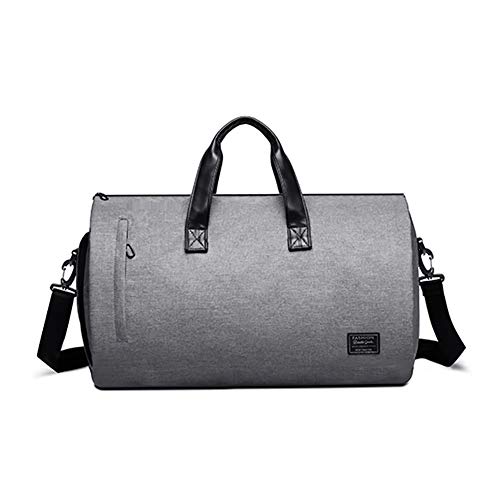 Bolsa de Almacenamiento de Traje Plegable Bolsa de Gimnasio Bolsa de Viaje de Negocios con Compartimento para Zapatos Impermeable y Duradera Seca y Húmeda Separada,Gray