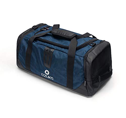 Bolsa de Viaje Compartimento para Zapatos de Almacenamiento Seco y Húmedo Impermeable y Duradero para Hombres/Mujeres Equipaje de Entrenamiento Travel Bag & Duffel Bag,Blue