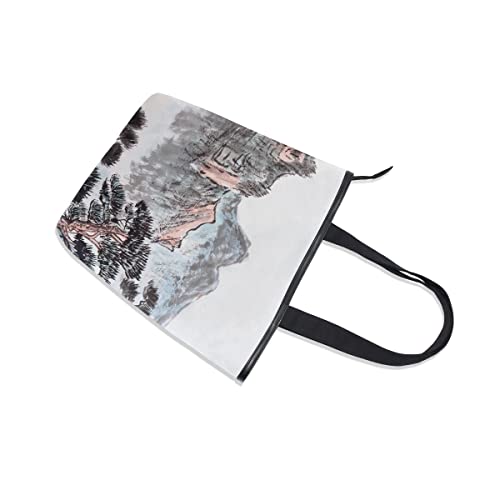 Bolsos de gran capacidad Bolso de hombro Paisaje de alta montaña con nubes y niebla Bolsos de mano personalizados para mujeres Para mujeres Trabajo Viajes Compras 11 × 4 × 13.6 pulgadas