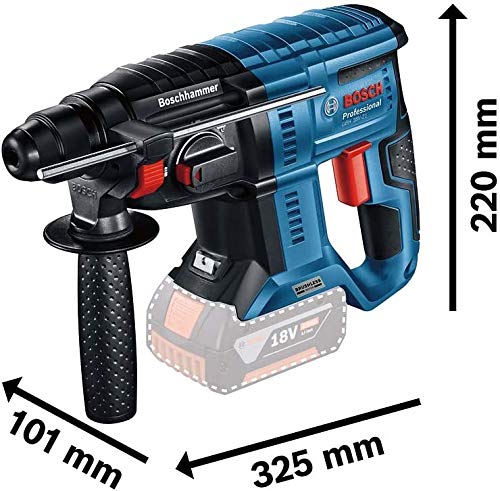 Bosch Professional 18V System Martillo perforador a batería GBH 18V-21 (incl. 2 baterías GBA 18V 5,0 Ah + cargador GAL 18V-40, juego de brocas y cinceles (6 piezas), en maletín) - Amazon Exclusive Set