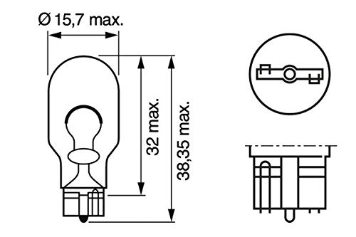 Bosch W16W Pure Light Lámparas para vehículos - 12 V 16 W W2,1x9,5d - Lámparas x2