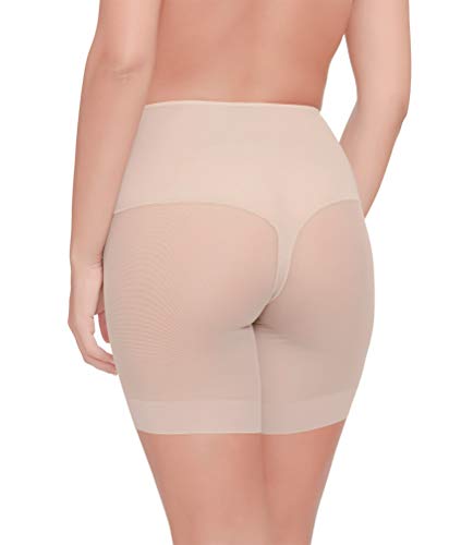 Braga Pantalón Anti-Rozadura Invisible Sin Costuras y Ligera Tejido Suave (Beige, L)