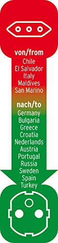 Brennenstuhl adaptador de enchufe de viaje para Italia / enchufe italiano o euro (toma de corriente de conector a tierra con adaptador enchufe al sistema de enchufe italiano) negro