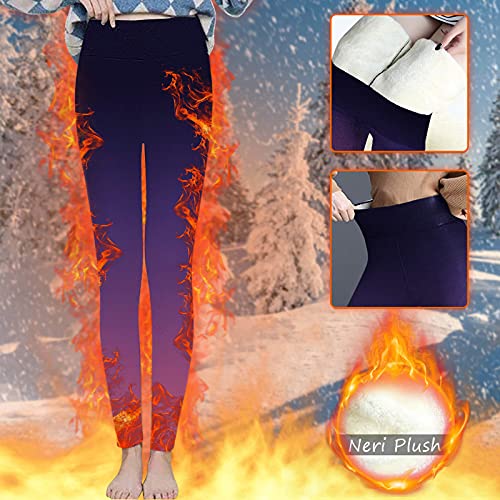 Briskorry Leggings opacos para mujer, de forro polar, térmicos, estrechos, elásticos, de yoga, fitness, de cachemira, de invierno, con costuras, pantalones de deporte