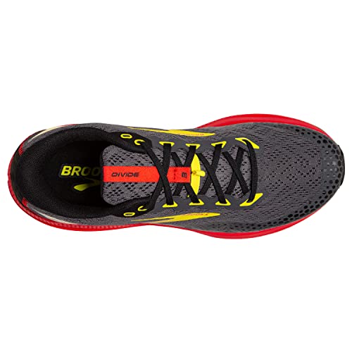 Brooks Divide 3, Zapatillas para Correr Hombre, Black Fiery Red Blazing Yellow, 49.5 EU