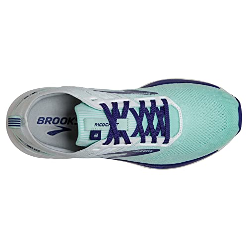 Brooks Ricochet 3, Zapatillas para Correr Mujer, White Navy Blue YUCCA, 40 EU