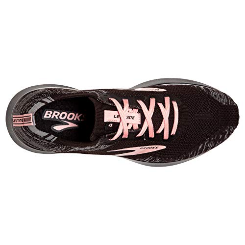 Brooks Womens Levitate 4 Running Shoe - Black/Grey/Coral Cloud - B - 5