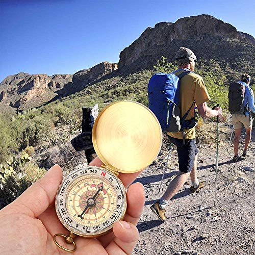 Brújula de Bolsillo,Retro Brújula,brujula de orientacion,aire libre herramientas de navegación,para Acampada Senderismo Navegación