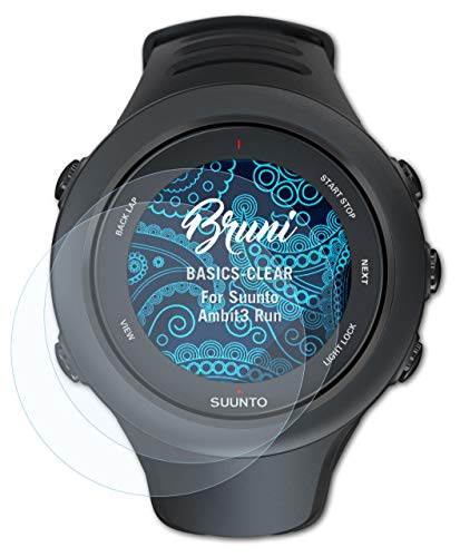 Bruni Película Protectora Compatible con Suunto Ambit3 Run Protector Película, Claro Lámina Protectora (2X)