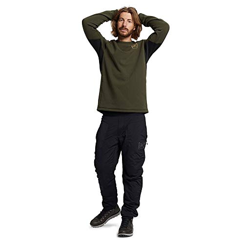 Burton AK Baker Power Stretch Crew Forest Night - Sudadera para hombre, talla S, color verde