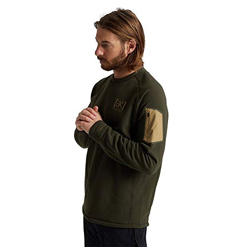 Burton AK Baker Power Stretch Crew Forest Night - Sudadera para hombre, talla S, color verde