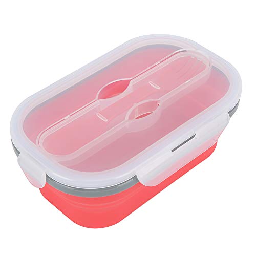 Caja Bento Duradera de Silicona de 950 ml, lonchera aislada, Grado alimenticio para la Oficina en casa, Camping al Aire Libre, Senderismo, fácil de Lle