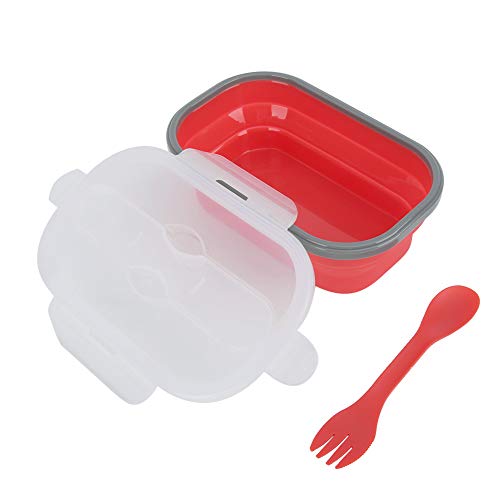 Caja Bento Duradera de Silicona de 950 ml, lonchera aislada, Grado alimenticio para la Oficina en casa, Camping al Aire Libre, Senderismo, fácil de Lle