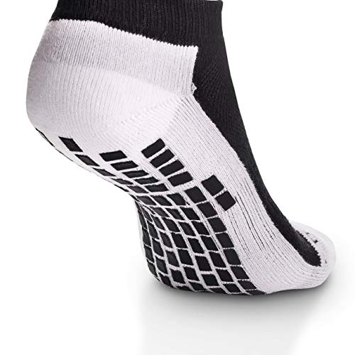 Calcetines de fútbol Antideslizantes de Baja Pantorrilla con Almohadillas de Goma para fútbol, Baloncesto, Caminar, Correr para Adaptarse al tamaño del Reino Unido 5.5 a 11 Blanco