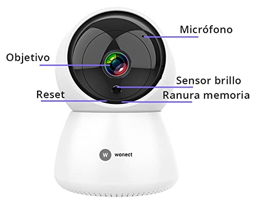 Camara IP WiFi Wonect T21 Tuya Smart Life APP Domotica. Sistema de seguridad para hogares con vídeo-vigilancia WiFi a través cámara de vigilancia IP compatible con APP de domótica Tuya Smart