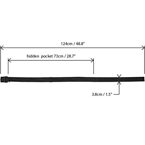 CampTeck U6889 Cinturon de Dinero Cinturon de Viaje Antirrobo - Nylon y Plástico, Viajes, Vuelos - Negro