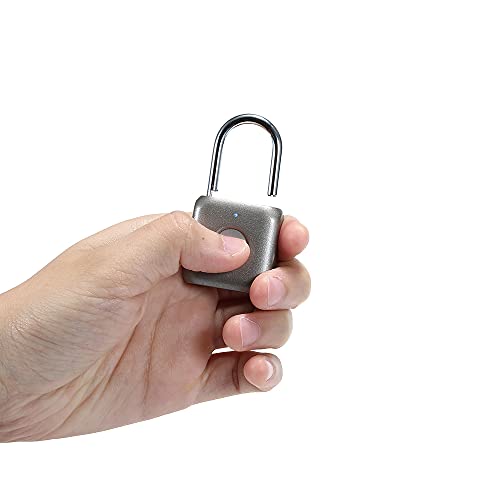 Candado con huella dactilar eLinkSmart Smart Locker Lock Cerradura sin llave con huella digital para armario de gimnasio, armario de escuela (gris)