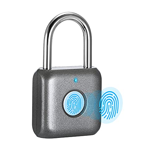 Candado con huella dactilar eLinkSmart Smart Locker Lock Cerradura sin llave con huella digital para armario de gimnasio, armario de escuela (gris)