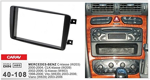 CARAV 40-108 * 2-DIN Marco de plástico para Radio para Mercedes Benz C-Klasse (W203) 2000-2004; CLK-Klasse (W209) 2002-2006; G-Klasse (W463) 1998-2006; Viano (W639) 2003-2006; Vito (W639) 2003-2006