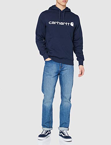 Carhartt Force Delmont Graphic Hooded Sweatshirt Sudadera con capucha, Navy Heather, XL para Hombre