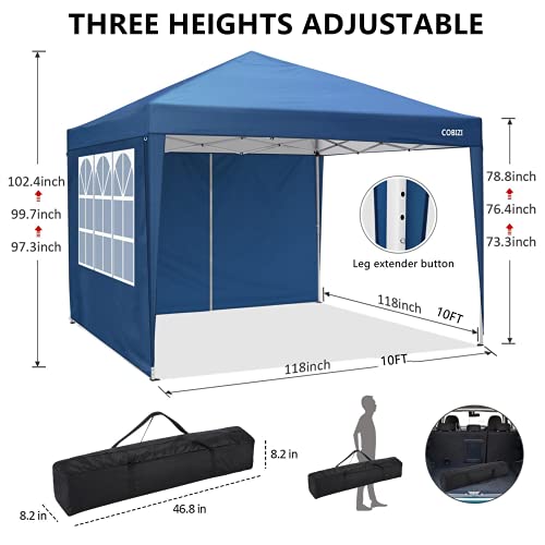 Carpa 3x3 Cenador Plegable pergola Plegable Impermeables Carpas de Jardin, para Exteriores, de Alto Rendimiento, con 4 Paredes Laterales