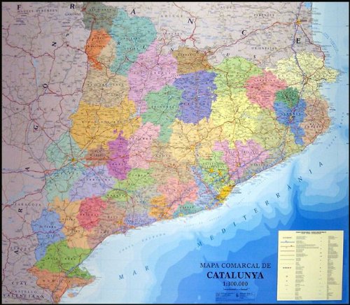 Catalunya comarques -mapa mural