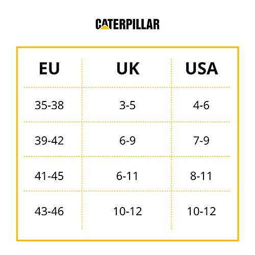 Caterpillar 4 Pares Calcetines Trabajo Largos, Algodón (Negro, 39-42)