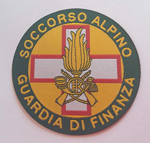 Centro Bordado Parche Microricado en HD/Jacquard (Alta definición) Logo Guardia de Finanza Sustrato Alpino Termoadhesivo, Micro Hilo, Diámetro: cm. 6,7 - Fabricado en Italia.