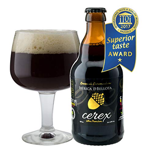 CEREX - Pack Degustación de 4 Cervezas Artesanas - Cerveza de Castaña, Cereza, Ibérica de Bellota y Pilsen - Mejor Cerveza Artesanal de España Premios" World Beer Awards 2017" y 2015