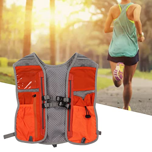 Chaleco de Hidratación para Correr, Chaleco Deportivo con Tiras Reflectantes para Senderismo para Montañismo(naranja)