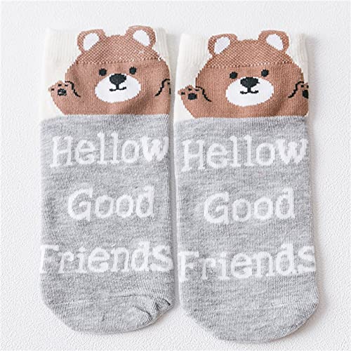 CHANQIDJIKMX Calcetines para Mujer, Grils Cartoon Animal Say Hellow Good Friends Calcetines Tobilleros Cute Keji Bunny Panda Bear Rabbit Dog Gatito Calcetines Estereoscópicos Orejas