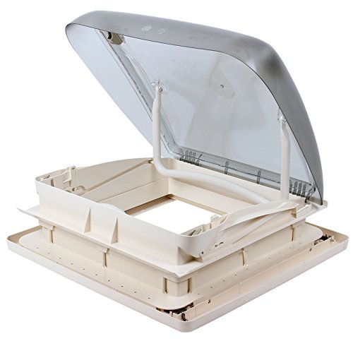 Claraboya para caravanas y autocaravanas, 40 x 40 cm, para grosores de techo de 43-60 mm, ventilación mecánica, incluye sellador Dekalin Dometic Mini Heki