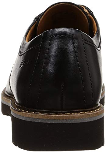 Clarks Bayhill Plain, Oxford Plano Hombre, Cuero Negro, 43 EU