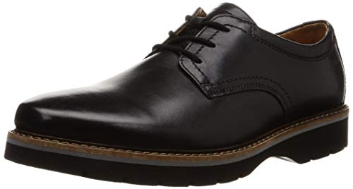 Clarks Bayhill Plain, Oxford Plano Hombre, Cuero Negro, 43 EU