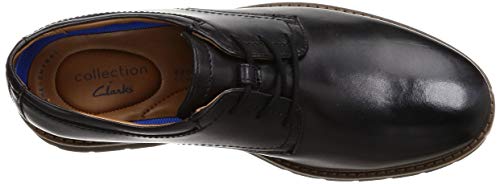 Clarks Bayhill Plain, Oxford Plano Hombre, Cuero Negro, 43 EU