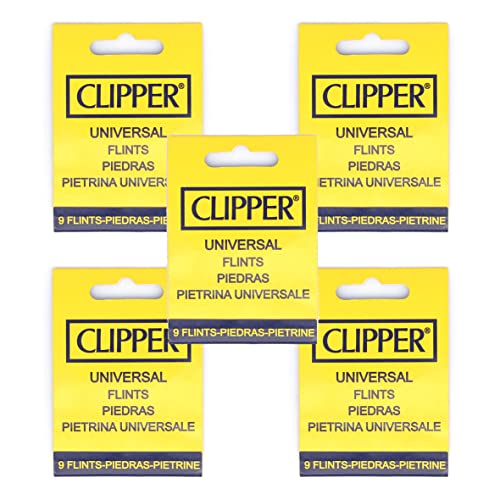 Clipper Pedernal 45 encendedor, funciona con todos los encendedores de piedra, incluido Zippo