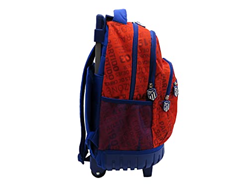 Club Atlético de Madrid, Mochila con Trolley, Compartimentos Múltiples, Producto Oficial Atlético de Madrid, Dimensiones de 45 cm (CyP Brands)