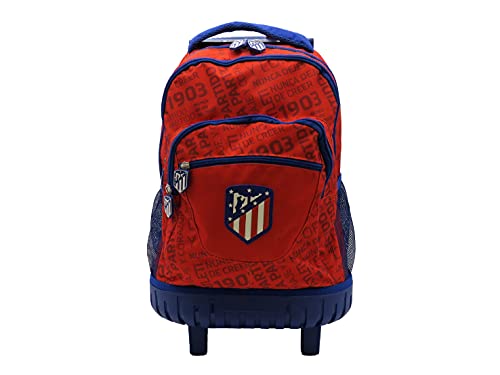 Club Atlético de Madrid, Mochila con Trolley, Compartimentos Múltiples, Producto Oficial Atlético de Madrid, Dimensiones de 45 cm (CyP Brands)