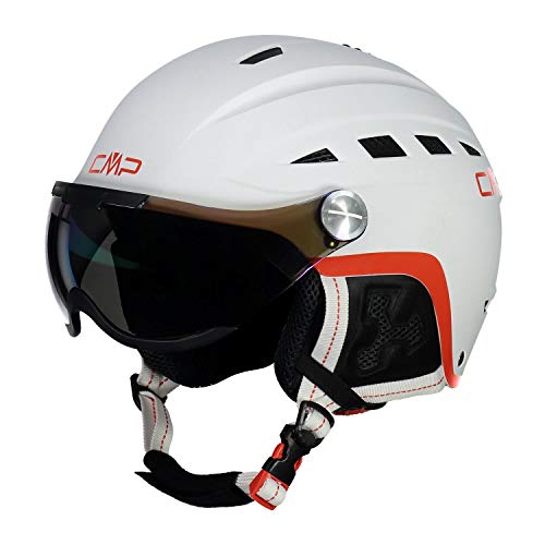 CMP WA-2 Ski Helmet with Visor, Casco de Esquí Unisex Adulto, Blanco, XL