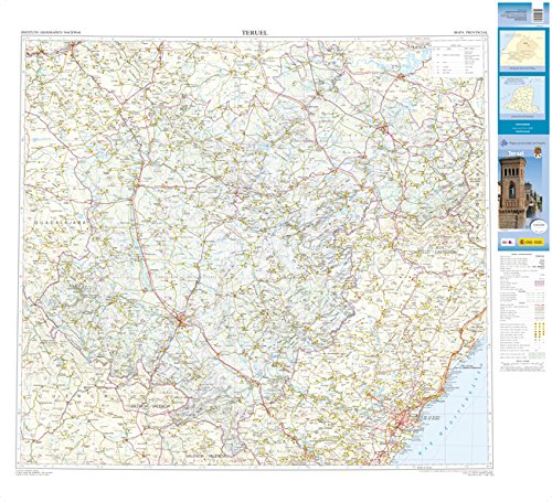 CNIG - Mapa provincial de España, Teruel, escala 1:200.000, dimensiones 113 x 100 cm