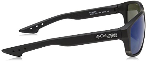 Columbia Gafas de sol ovales polarizadas Airgill Lite para hombre, negro mate / azul, 60 mm