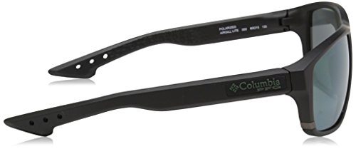 Columbia Gafas de sol ovales polarizadas Airgill Lite para hombre, negro mate / verde, 60 mm