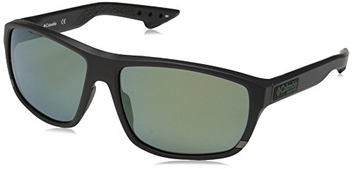 Columbia Gafas de sol ovales polarizadas Airgill Lite para hombre, negro mate / verde, 60 mm