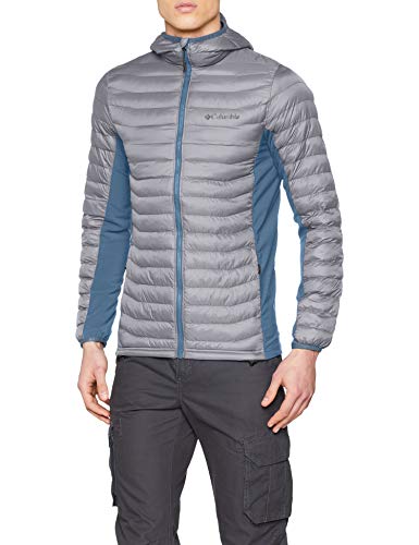 Columbia Powder Pass Chaqueta Híbrida De Plumón Con Capucha, Hombre, Columbia Grey Heather, Mountain, XL