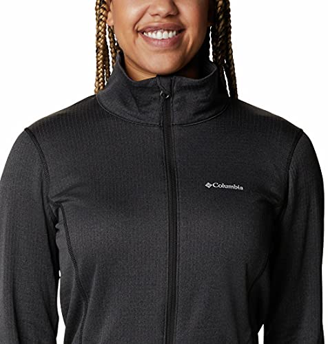 Columbia W Park View Grid Fleece Full Zip, Sudadera polar con cremallera 1/3 Mujer, Negro (black heather), L