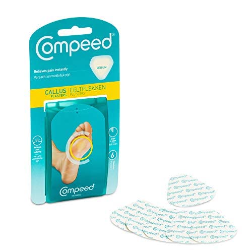 Compeed Durezas Medianas, Apósitos Hidrocoloides, Cuidado de Pies, Eliminación Rápida de las Durezas, Turquesa, Dimensiones 4.4 cm x 4.5 cm, 6 Unidades